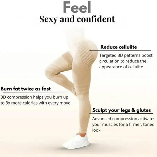 Cellulite 3D Sculpt Leggings | High-Waisted Butt Lift & Tummy Control Yoga Pants